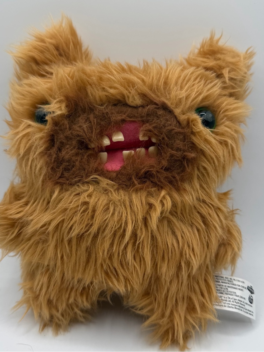 Fuggler Hairy Fuggs Screech 9" Plush Brown ZURU Funny Ugly Monster Teeth